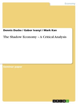 cover image of The Shadow Economy – a Critical Analysis